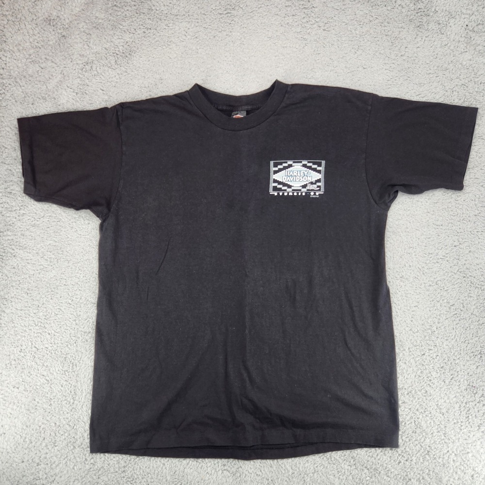Vintage Harley Davidson Sturgis 95' T-Shirt Mens Size L Black 1995 Made In USA